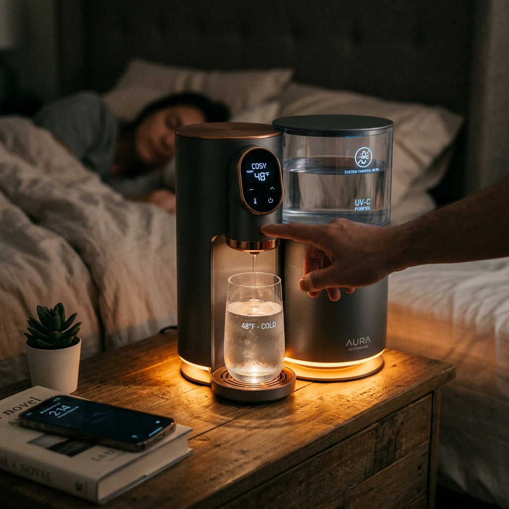 The Kettlelark™ UV-C Temperature-Controlled Bedside Carafe