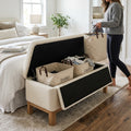 The Kettlelark™ Bouclé Bed-End Bench Laundry Sorter